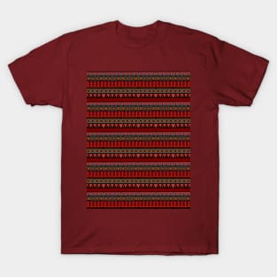 Red Aztec Stripes T-Shirt